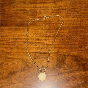 Elegant Gold Beaded Necklace with Pendant